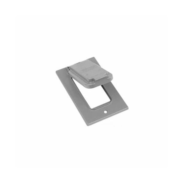 Mulberry Box Cover, 1 Gang, Aluminum, GFCI Receptacle Cover Type 30554 - main